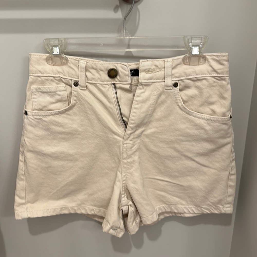 Nasty Gal Cream Jean Shorts